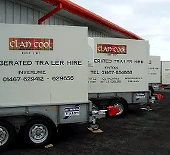Row of Clancool refrigerated trailers